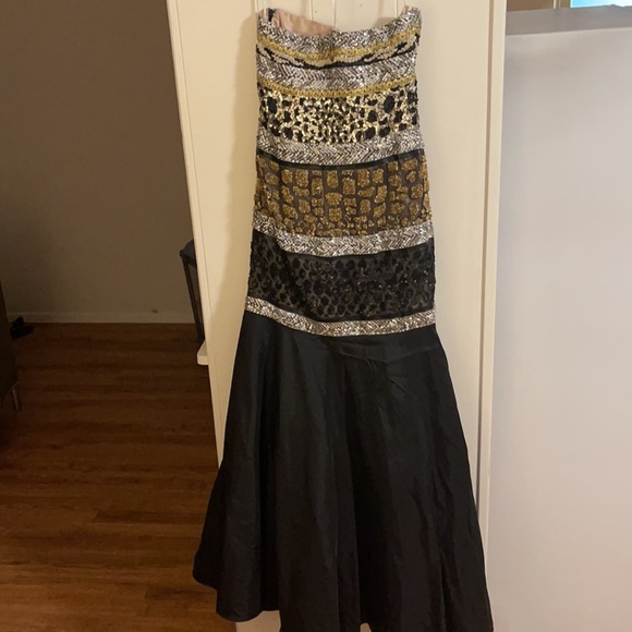 Animal Print, beaded, full length prom dress - Picture 2 of 2